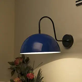 Metallic Pendant 10" Wall Sconce Gooseneck Retro Wall Light Fixtures for Bedroom Nightstand, Barn Warehouse