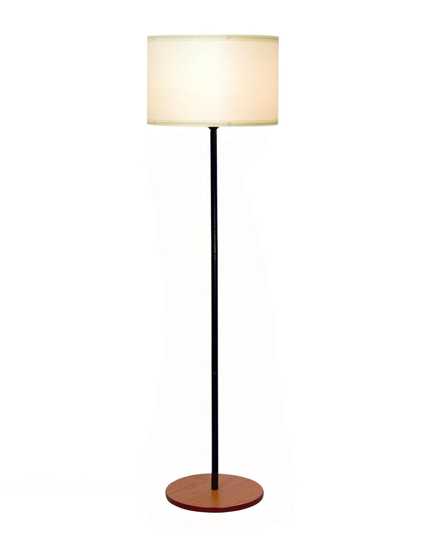 Homesake® Modern Floor Lamp for Living Room Traditional Farmhouse Boho Floor Lamp Mid-Century Pole Lamp, Linen Lamp Shade Side Standing Lamps | Corner Lamp Light | Hall Bedroom Office, Pleated White