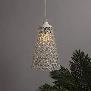 Crystal Cone Metal Lamps Hanging Lighting, Bohemian Iron Bar Pendant Light Crystal Light