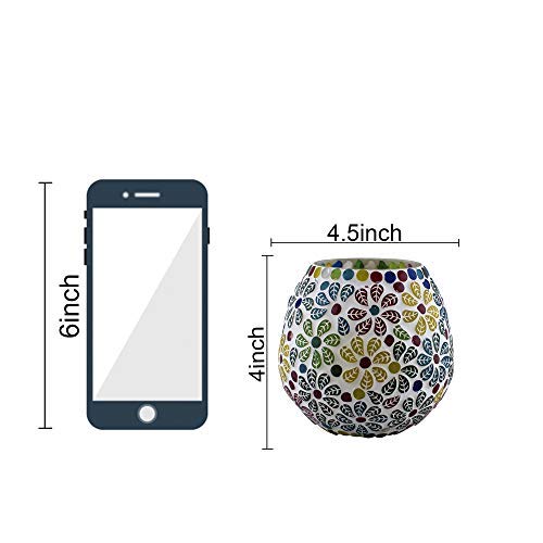 Moroccan Glass Mosaic Candle Holder, Tea Light holder Votive, Set of 2