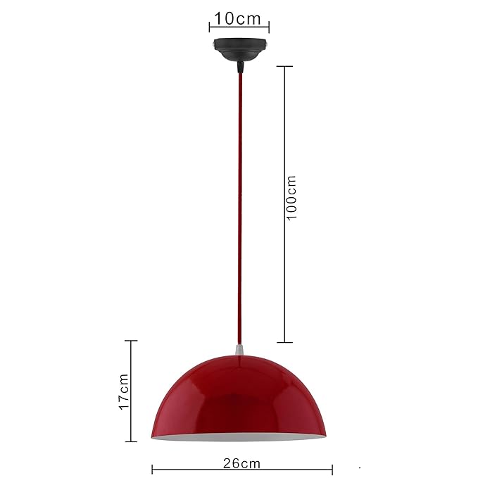 Metallic Glossy Pendant hanging light, hanging lamp 10"