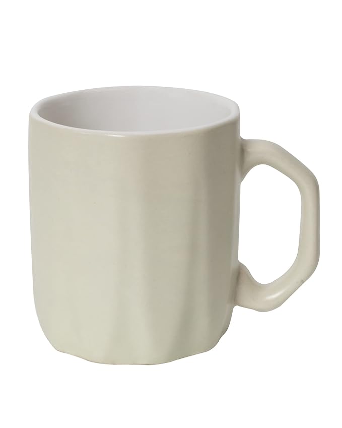 Grey Hexagon Handmade Irish Coffee Tea & Beer Mugs, Altered Glaze Latte Cups, Strips