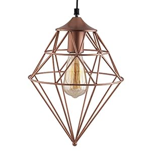Copper Vintage Edison Filament Hanging Classic Gem , Rose Gold, E27 Hanging Ceiling Light for LED/Filament Bulb, Decorative Urban Retro Lighting