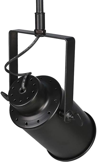 Industrial 1-Light Track Lighting Kit, Black Flush Mount Wall/Ceiling Spot Lights Fixture, Directional Ceiling Light for Kitchen,Dining Room, Living Room, Hallway, Bathroom, Cabinet
