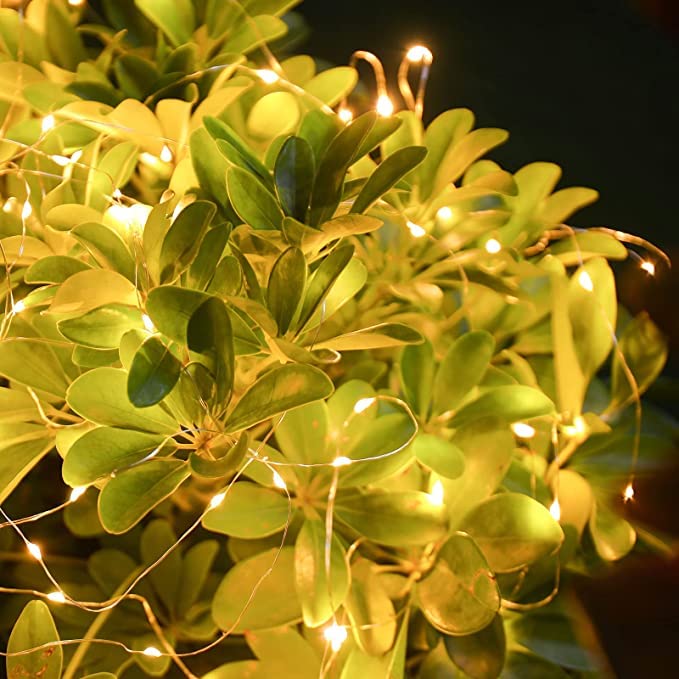 50-LED Fairy Copper String Lights 5m Waterproof, USB, Warm White
