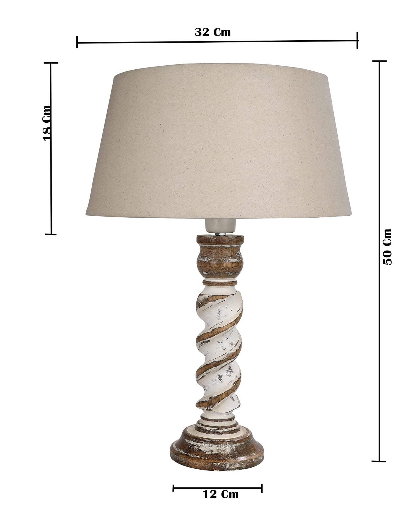 Signature Rustic Table Lamp set of 2, farmhouse Living Room Bedroom House Bedside Nightstand Home Office Reading Light, Rope Whitewash