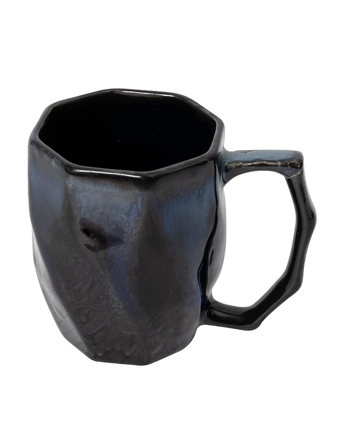 Handmade Irish Coffee Tea & Beer Mugs, Set of 6 Altered Glaze Latte Cups, Strips