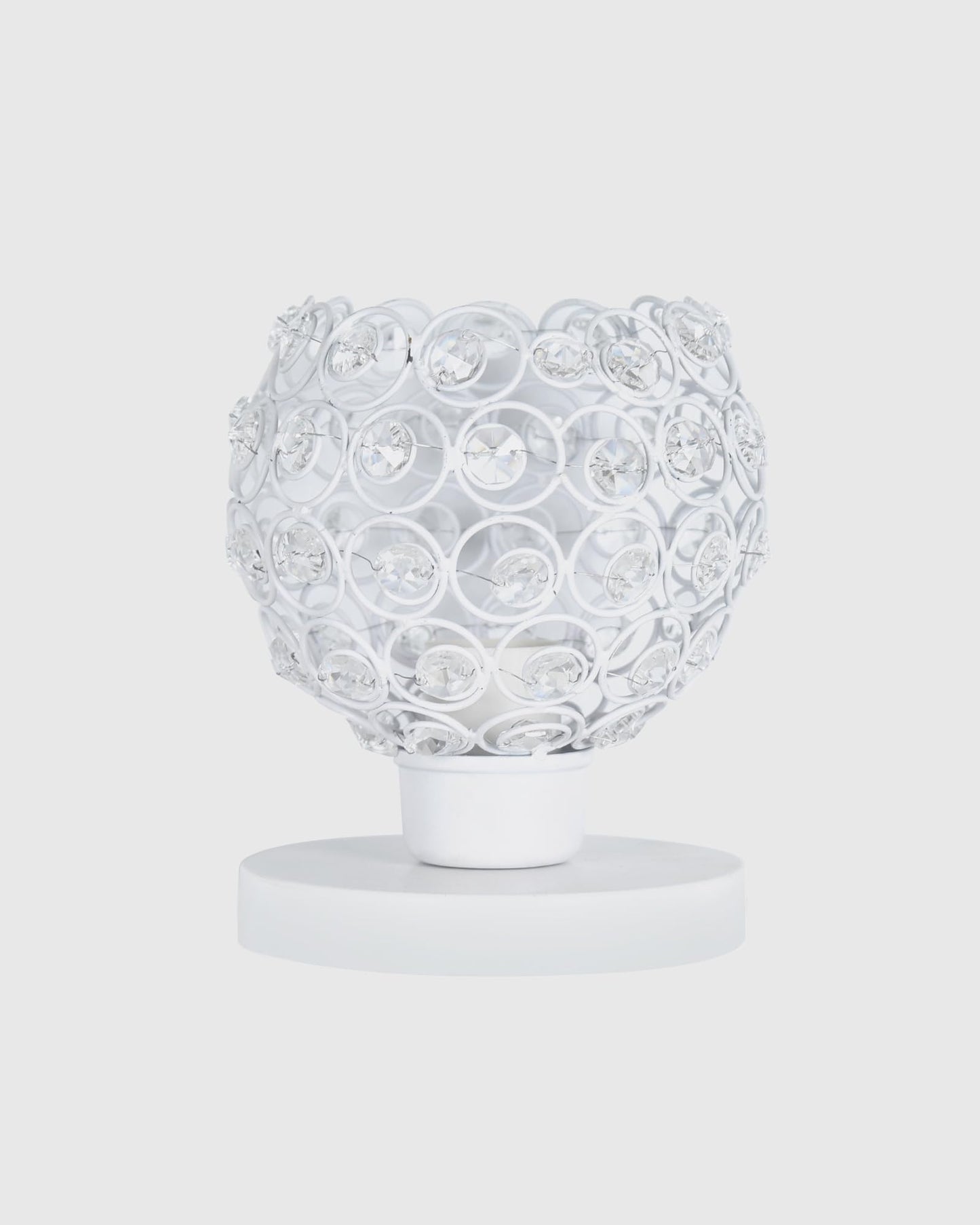 Semi Crystal Table Lamps Mood Lighting | Small Crystal Night Lamp Stylish Bedside Lamp Light | Unique Modern Decorative Desk Lamp for Bedroom Living Room, Pink