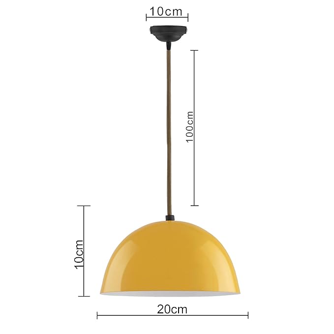 Metallic Pendant hanging light, hanging lamp 8"