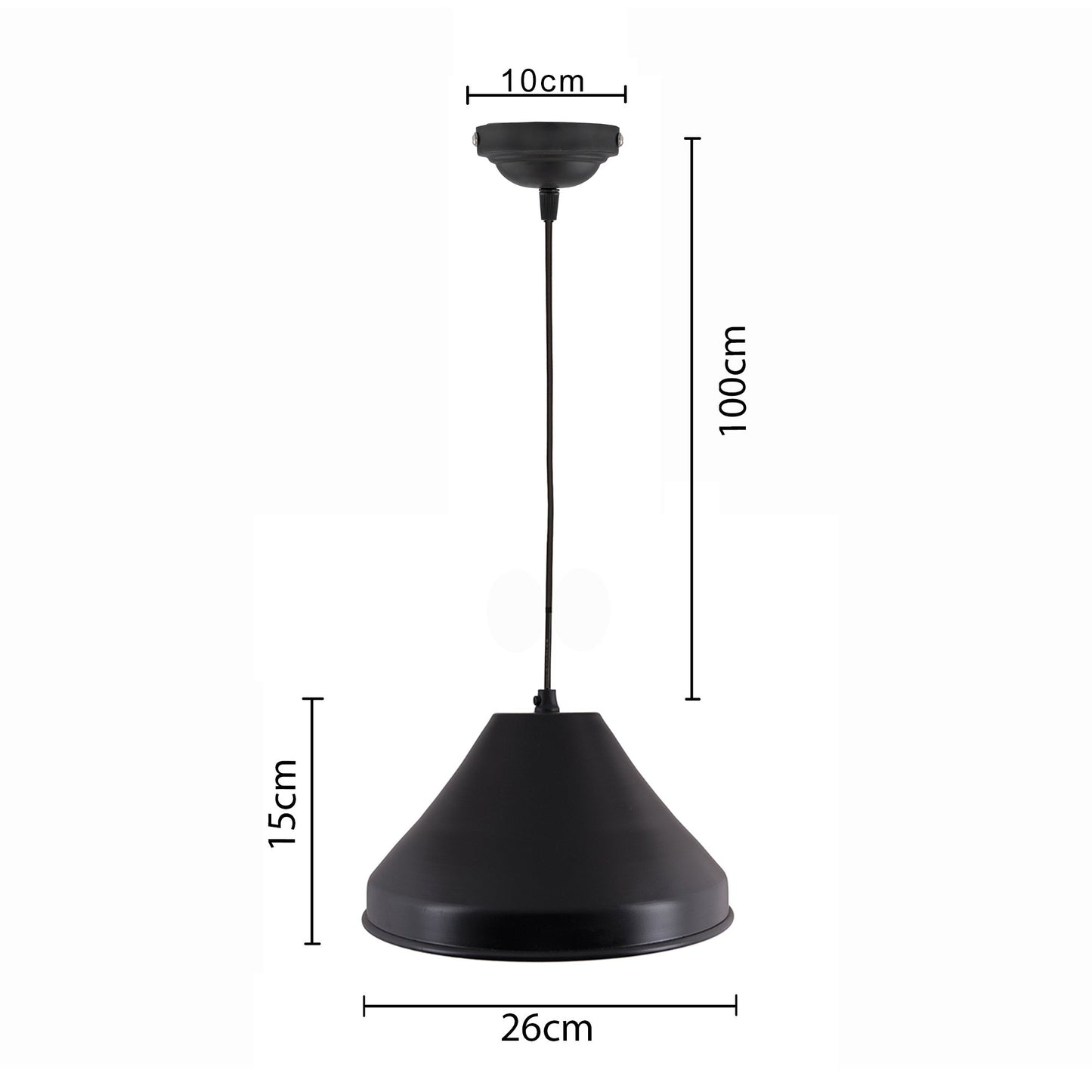 Homesake® Hanging Light Black, Inverted Cone | Ceiling, Pendant Light Nordic E27, For Living Room, Bedroom - Home Decor Items