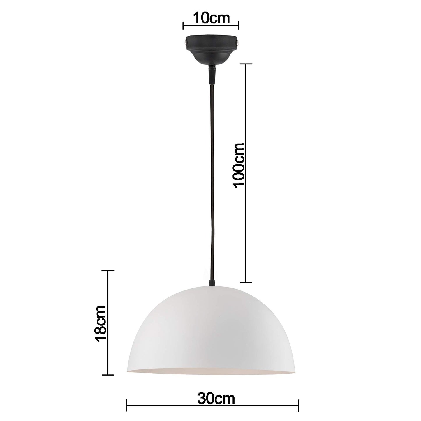 Homesake® Modern Hanging Dome Pendant Light | Minimalist Hanging Ceiling Lamp | White Metal Shade | Contemporary Home Decor Lighting Fixture | Ideal for Living Room, Dining Room, Kitchen, Bedroom
