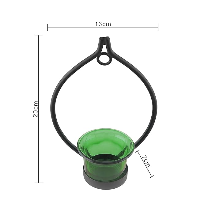 Set of 2 Decorative Black Eye Wall Sconce/Candle Holder With Glass and Free T-light Candles