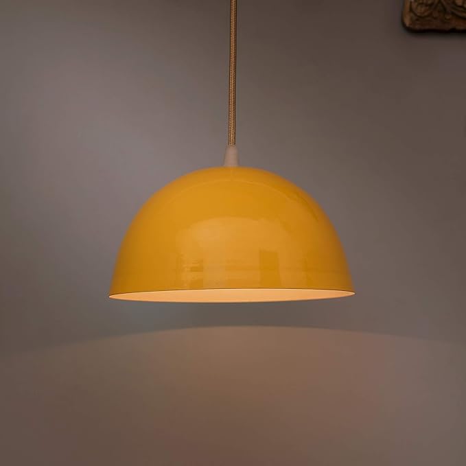 Metallic Pendant hanging light, hanging lamp 8"