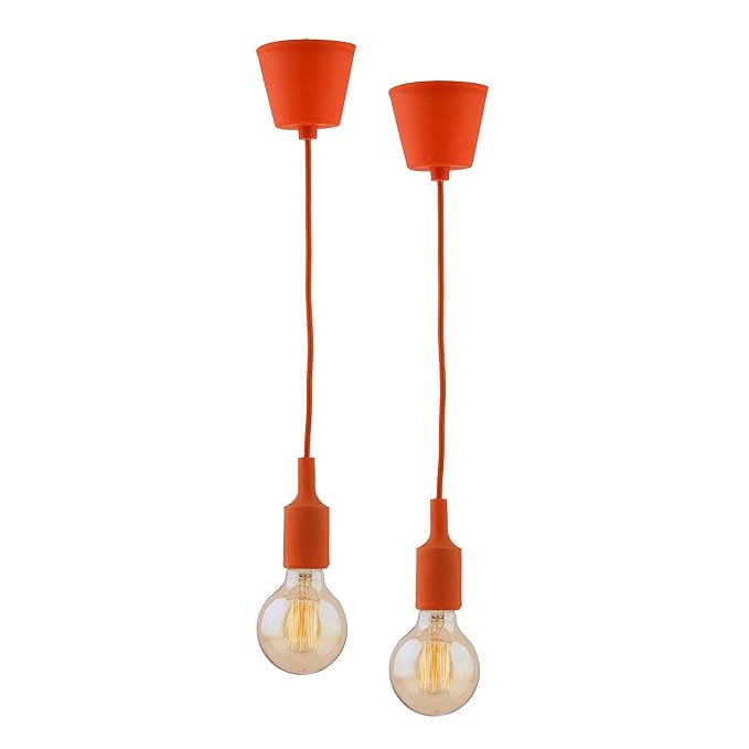 2pcs E27 Socket Chandelier Lamp Light Fixture,Hanging Silicone Holder Adjustable Modern Pendant Ceiling Lamp