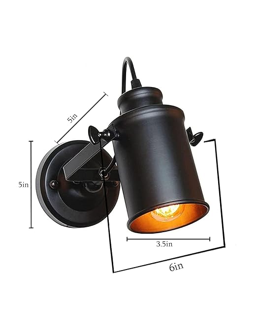Industrial 1-Light Track Lighting Kit, Black Flush Mount Wall/Ceiling Spot Lights Fixture, Directional Ceiling Light for Kitchen,Dining Room, Living Room, Hallway, Bathroom, Cabinet