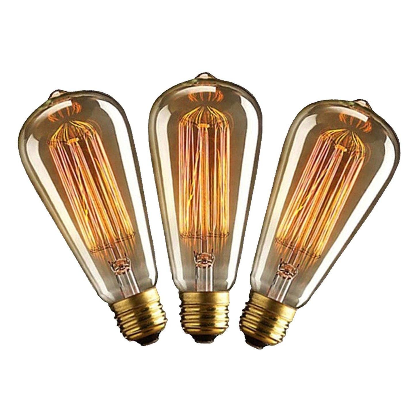 E27 ST64 Pear Shape Edison Tungsten Squirrel Cage Filament Vintage Antique Bulb