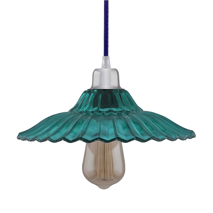 Industrial vintage E27 Colored Glass pendant Lampshade, Filament/LED hanging ceiling light,