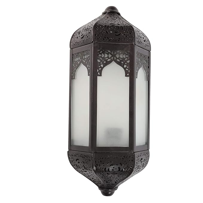 Vintage Moroccan Wall Sconce Lamp, Decorative Door Light, Antique Copper