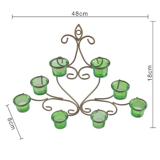 8-Votive Chic Golden Iron Wall Sconce Candle Holder, Candle Tealight Holder,Wall art
