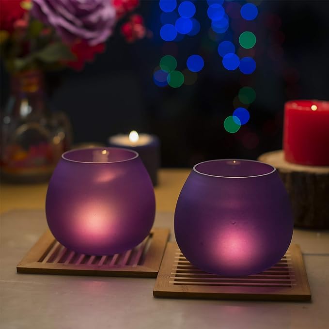 Violet Frost Pot Votive (Set of two pieces) Large