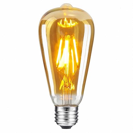 ST64 Pear Shape Filament LED Bulb, 4 Watt, Industrial Decorative Vintage Light Lamp