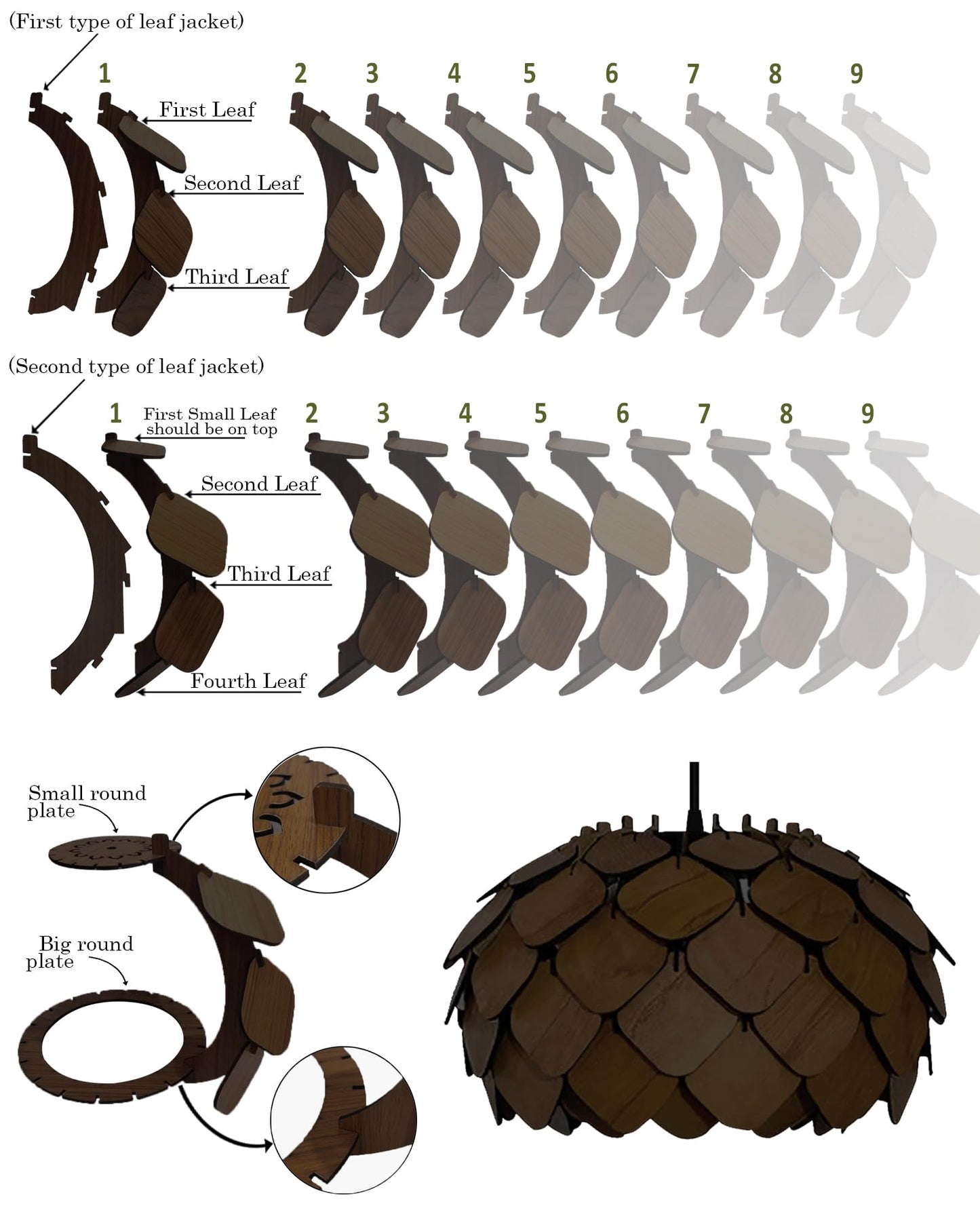 Homesake® Handcrafted Wooden Pendant lamp, Design Ceiling lamp,Hanging lamp Home decor Chandelier Light | E27 Bulb Included | Decoration for restaurants, Hotel, Home,Bedroom, Dining & Café