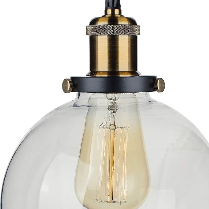 3-Lights Round Cluster Chandelier Modern Glass Globe Hanging Light, Antique Socket, E27 Holder, Kitchen Island Ceiling Light URBAN Retro