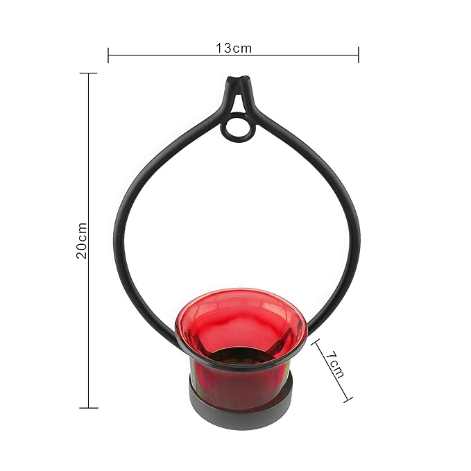 Set of 2 Decorative Black Eye Wall Sconce/Candle Holder With Glass and Free T-light Candles