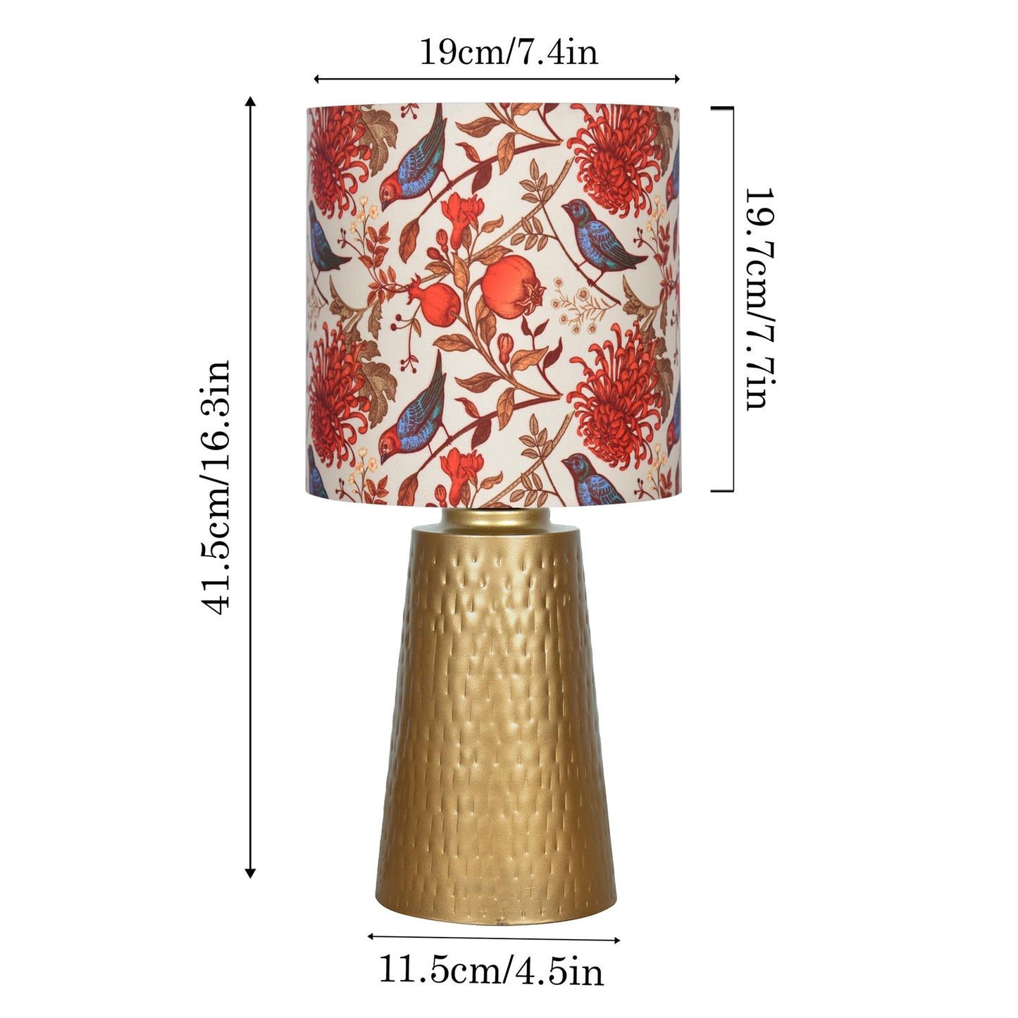 Homesake® Golden Hammered Metal Cone Table Lamp Modern Contemporary Bedside Desk Nightstand Lamp for Bedroom Living Room Office College Bookcase