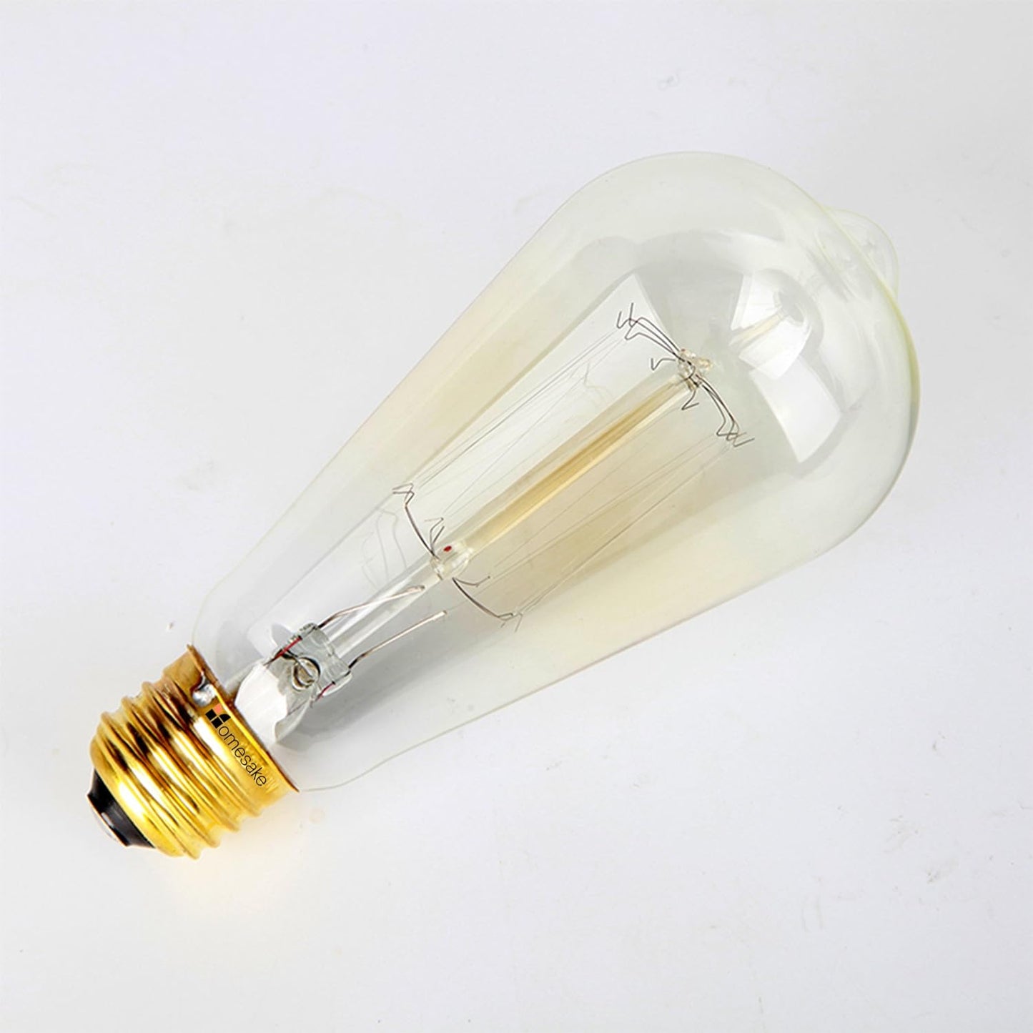 E27 ST64 Pear Shape Edison Tungsten Squirrel Cage Filament Vintage Antique Bulb