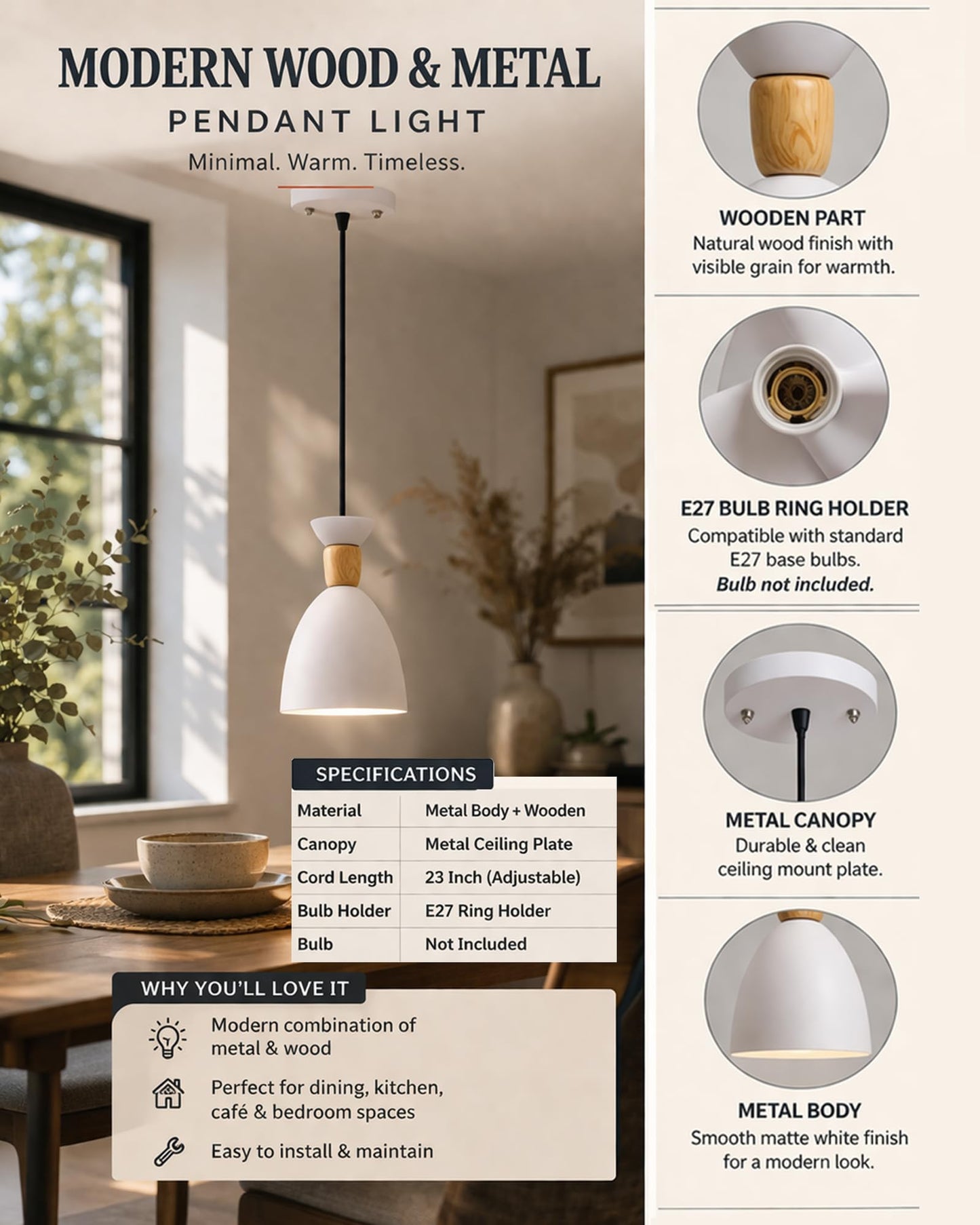 Nordic Minimaslist Macaron Adjustable Modern Wooden Iron Wall Mounted LED Wall Light Living Room Bedside Sconce Steering Head Stair Lamp with Lampshade, White