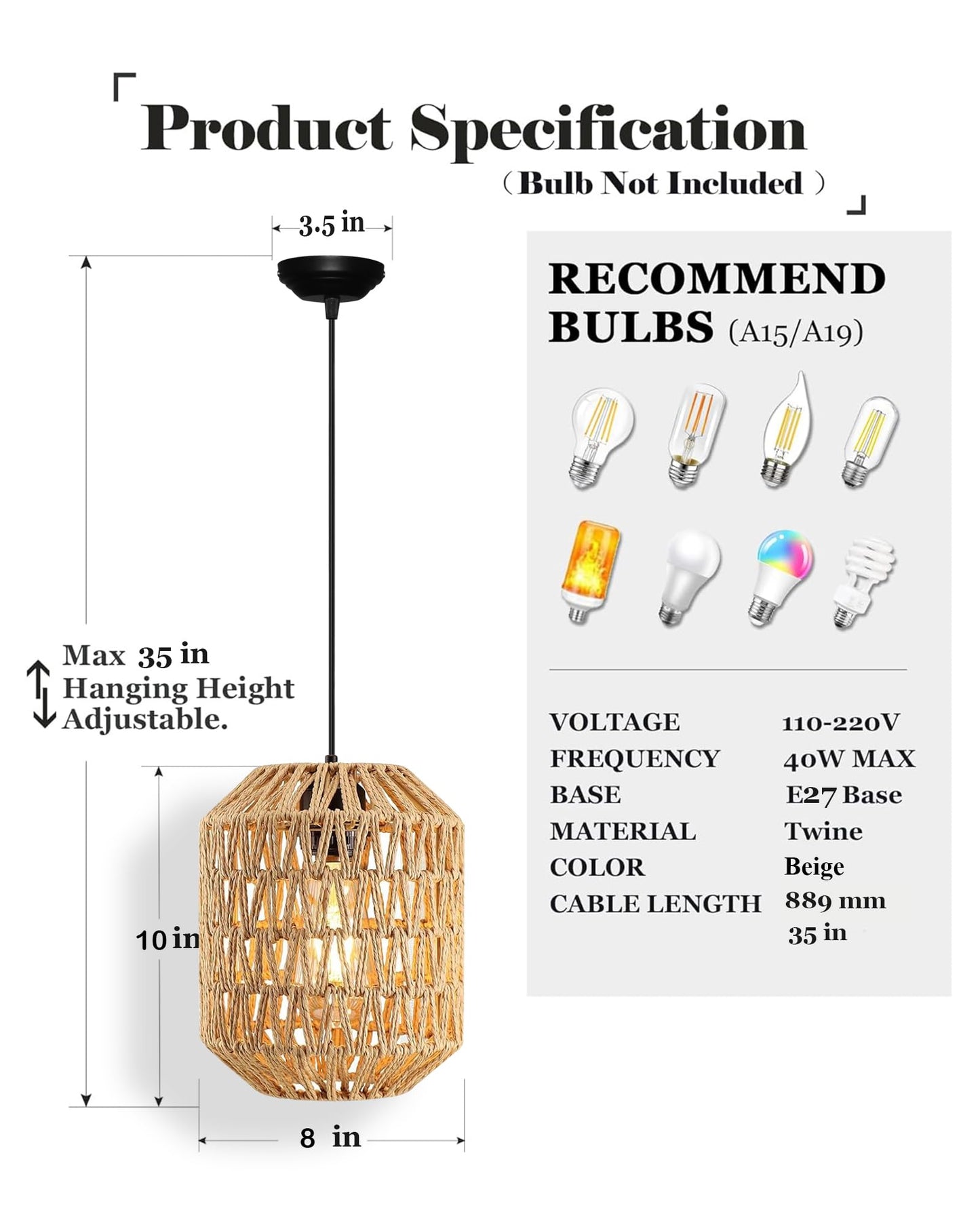 Homesake® Rattan Seagrass Raffia Kauna Paper Grass Wicker Lamp Premium Pendant Light | Livra Hanging Ceiling Lamp Handwoven, Paper Rope Boho Hand-Woven Lampshade for Home Decor, Beige, pumpkin