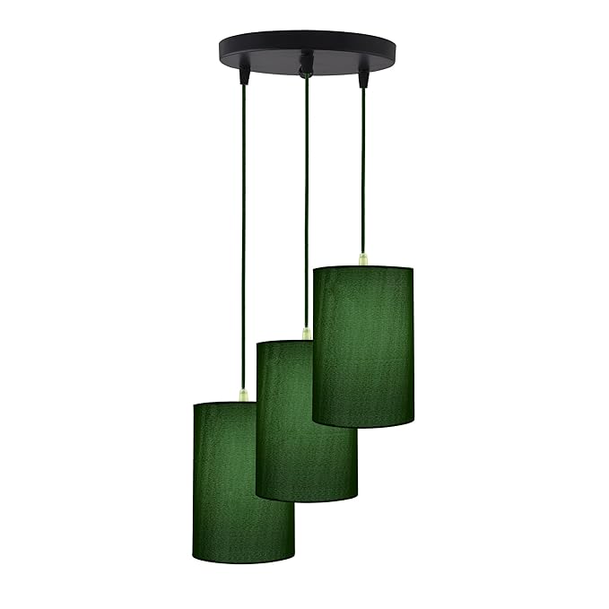 3-Lights Round Cluster Chandelier Classic CylinderHanging Shade Pendant, Decorative, Black, URBAN Retro, Nordic Style, LED/Filament Bulb