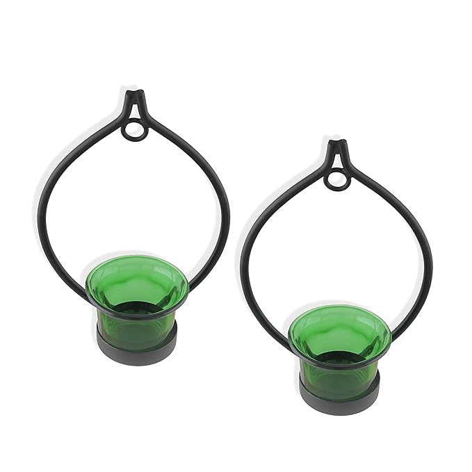 Set of 2 Decorative Black Eye Wall Sconce/Candle Holder With Glass and Free T-light Candles