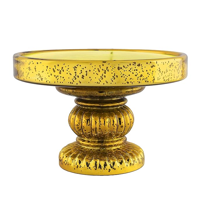 Antique Golden Glass Cake Stand With glass dome, dessert/cupcake display stand, 25 cm