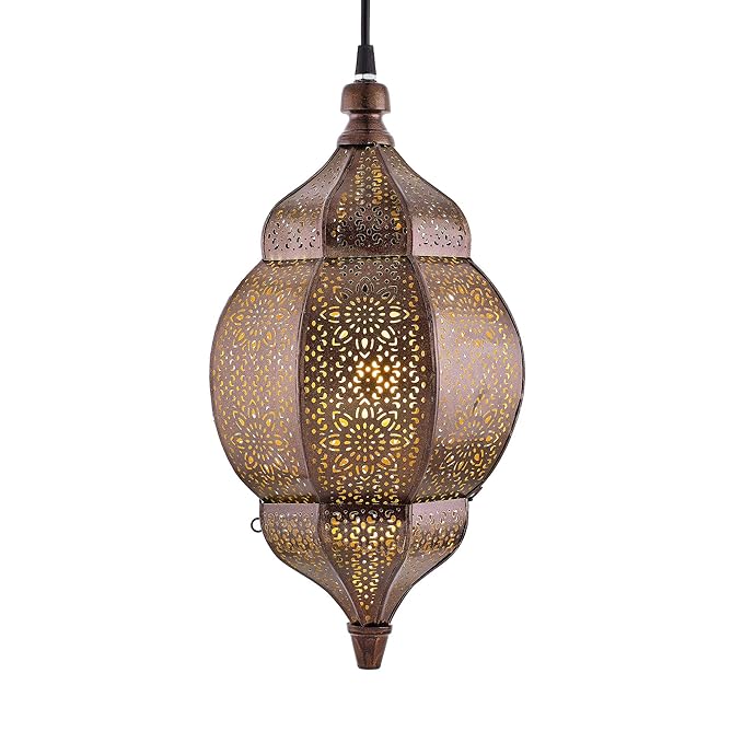 3-Lights Round Cluster Chandelier Ceiling Multicolor Classic Moroccan Orb Hanging Pendant Light with Braided Cord, URBAN Retro, Nordic Style, LED/Filament Bulb