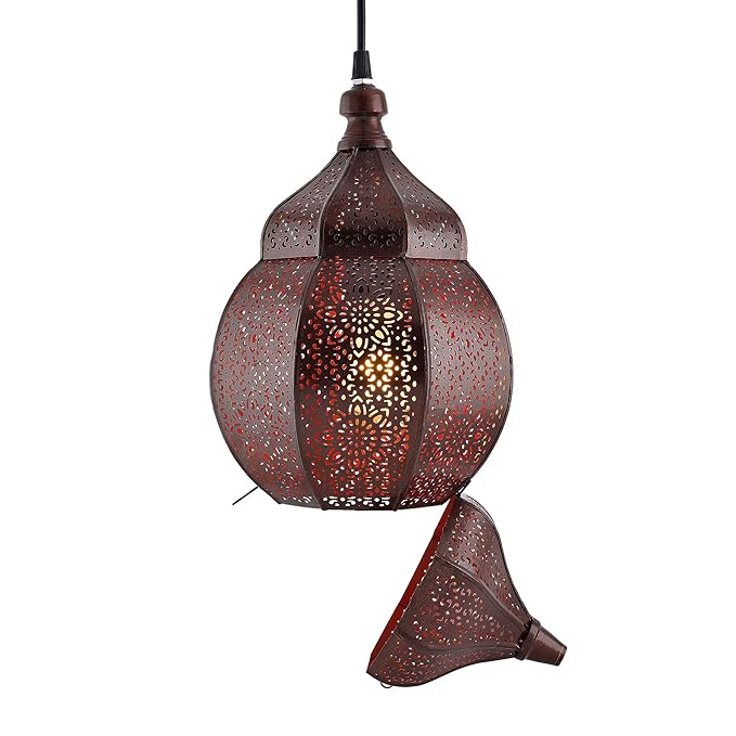 3-Lights Round Cluster Chandelier Ceiling Multicolor Classic Moroccan Orb Hanging Pendant Light with Braided Cord, URBAN Retro, Nordic Style, LED/Filament Bulb