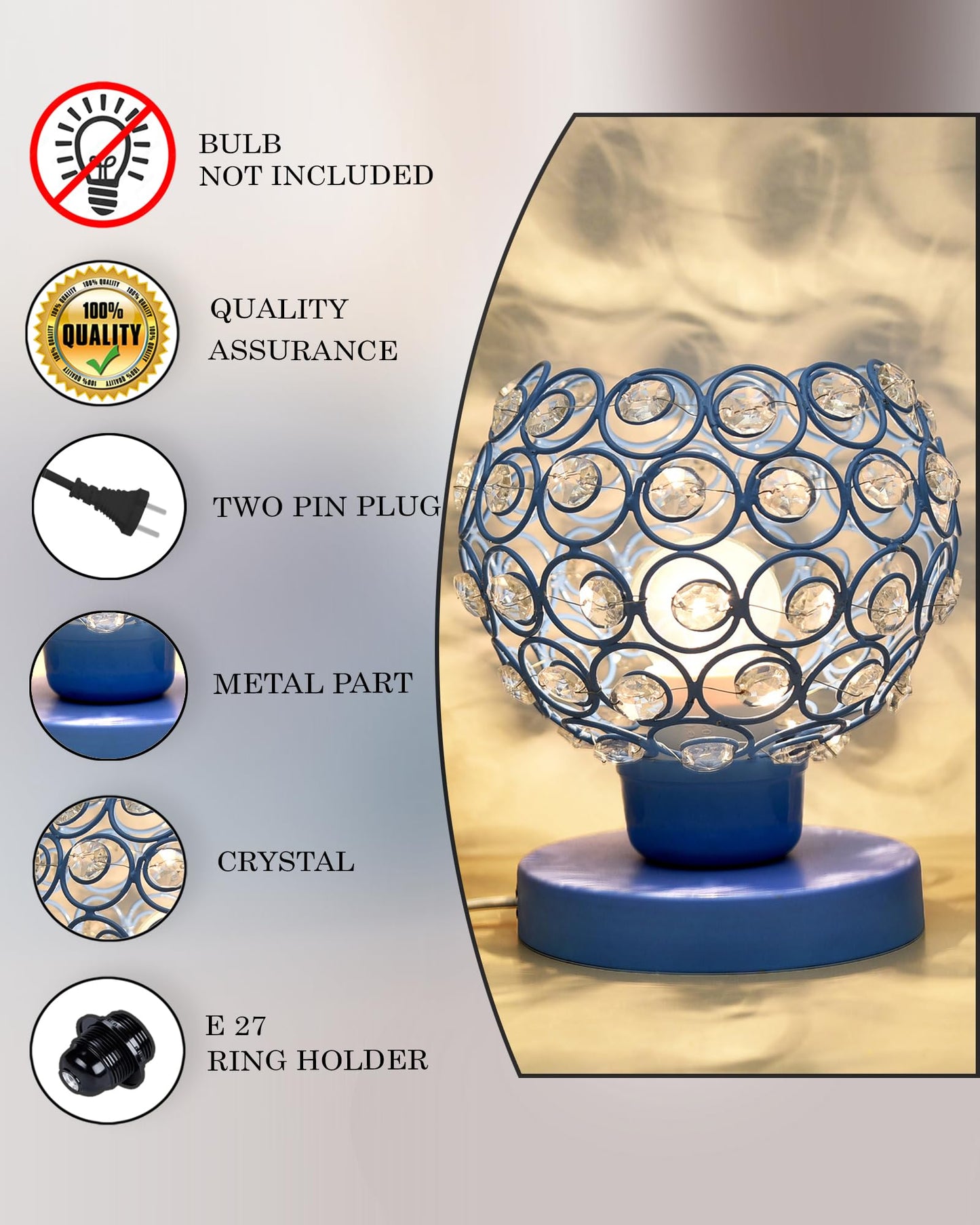 Semi Crystal Table Lamps Mood Lighting | Small Crystal Night Lamp Stylish Bedside Lamp Light | Unique Modern Decorative Desk Lamp for Bedroom Living Room, Pink