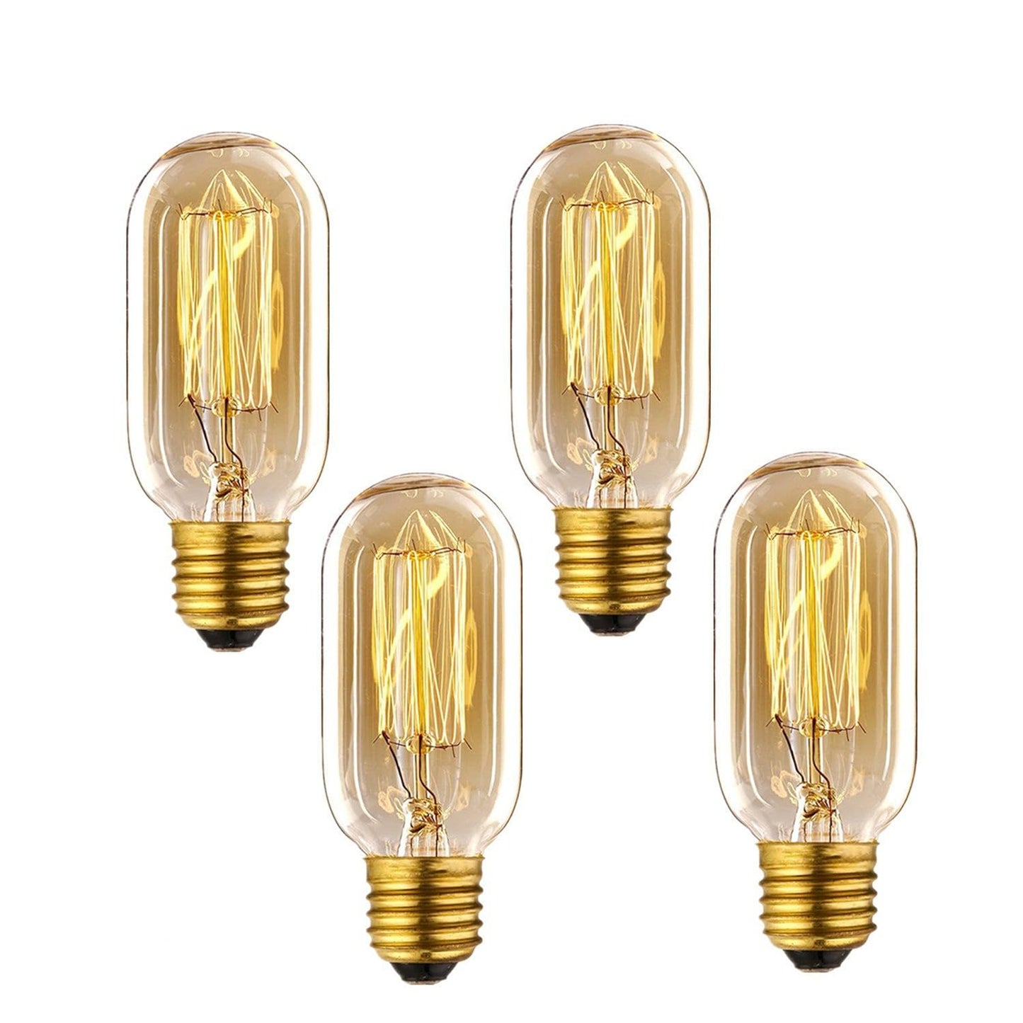 Tubular, Radio Edison tungsten squirrel cage filament vintage antique Light Bulb E27 T45