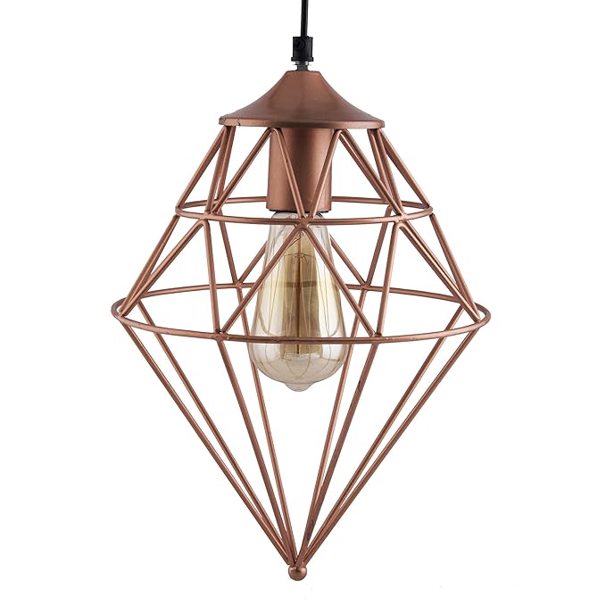 Copper Vintage Edison Filament Hanging Classic Gem , Rose Gold, E27 Hanging Ceiling Light for LED/Filament Bulb, Decorative Urban Retro Lighting