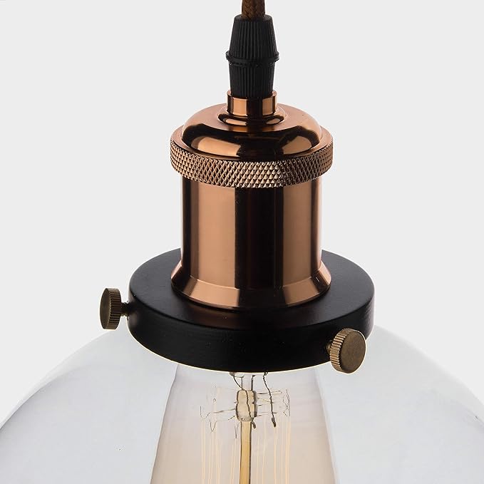 3-Lights Linear Cluster Chandelier Modern Glass Globe Hanging Light, Antique Socket, E27 Holder, Kitchen Island Ceiling Light URBAN Retro