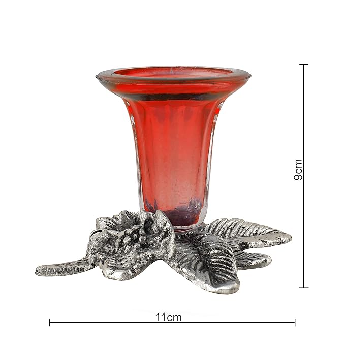 Antique Silver Candle Stand Grapevine, Diya Holder, Set of 2