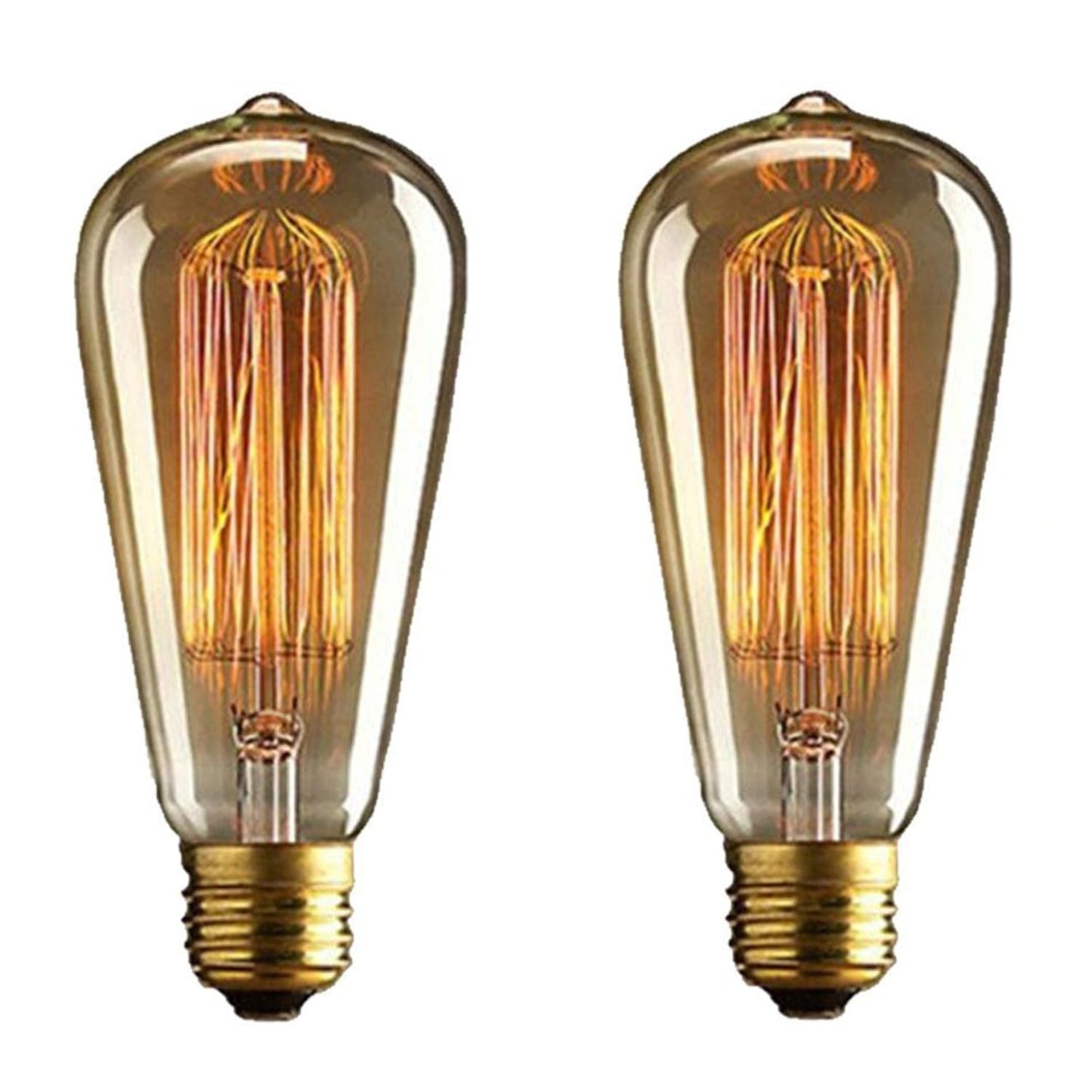 E27 ST64 Pear Shape Edison Tungsten Squirrel Cage Filament Vintage Antique Bulb