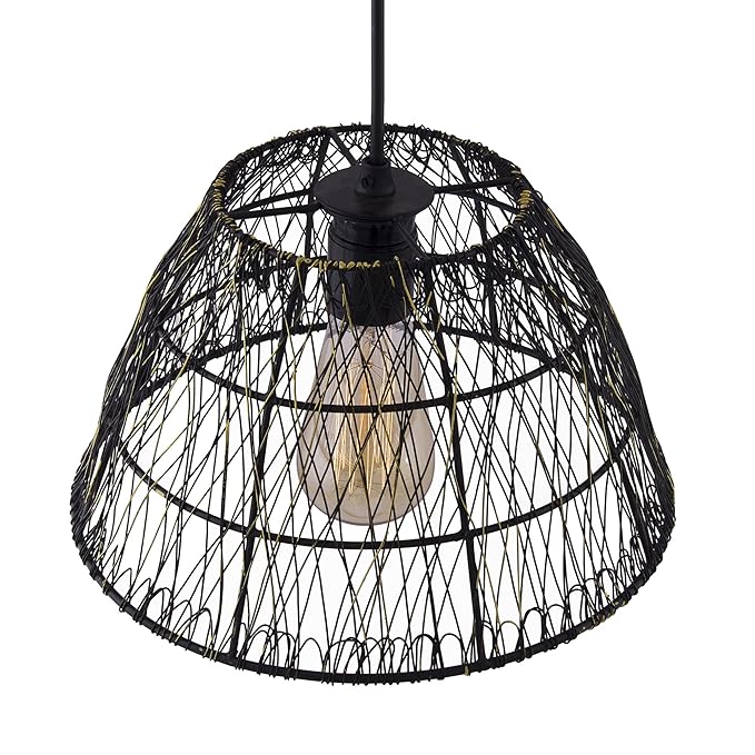 Metal Wire Mesh Lamp shade hanging light, ceiling pendant light, E27 Antique Black