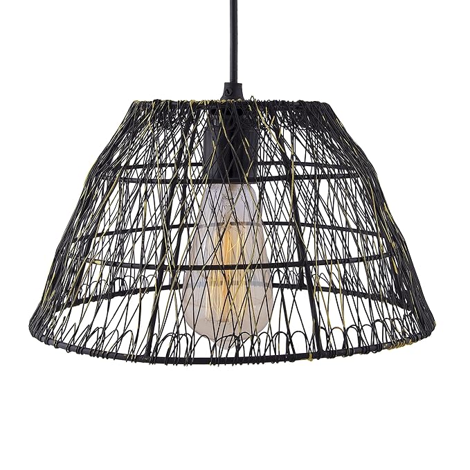 Metal Wire Mesh Lamp shade hanging light, ceiling pendant light, E27 Antique Black
