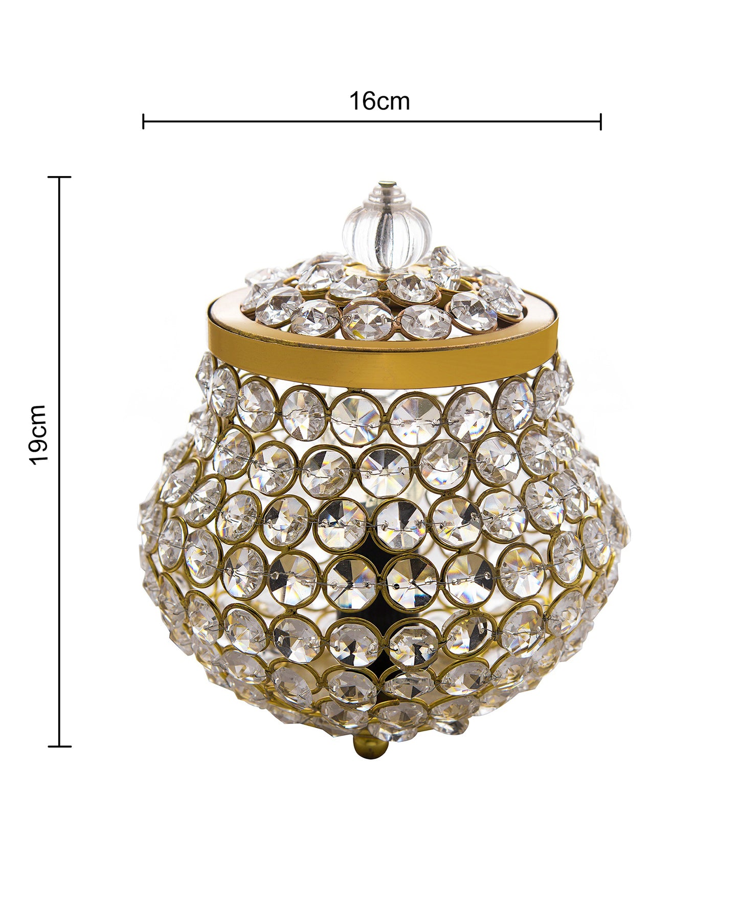 Homesake® Cauldron of Light, 192 Golden Crystal lamp, Decorative Table lamp, Elegant Ambient Lighting for Luxurious Home Décor