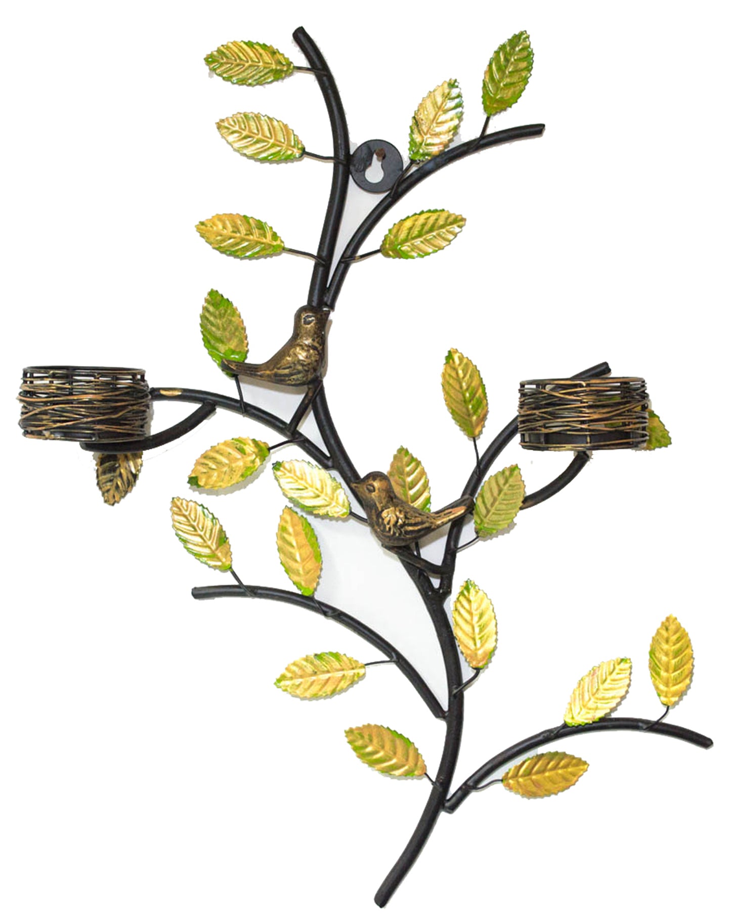 Tree with Bird Nest Votive Stand Blue, Wall Candle holder and Tealight candles