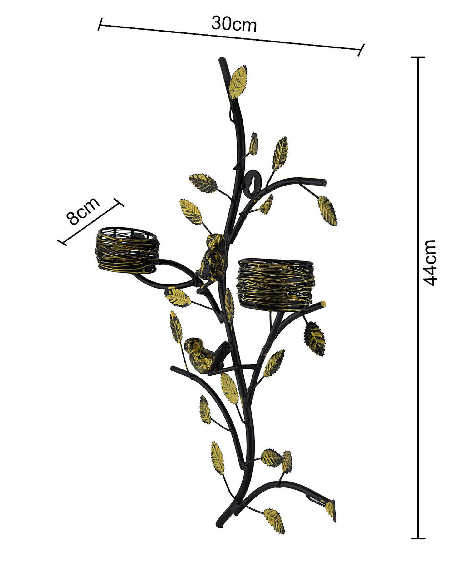 Tree with Bird Nest Votive Stand Blue, Wall Candle holder and Tealight candles