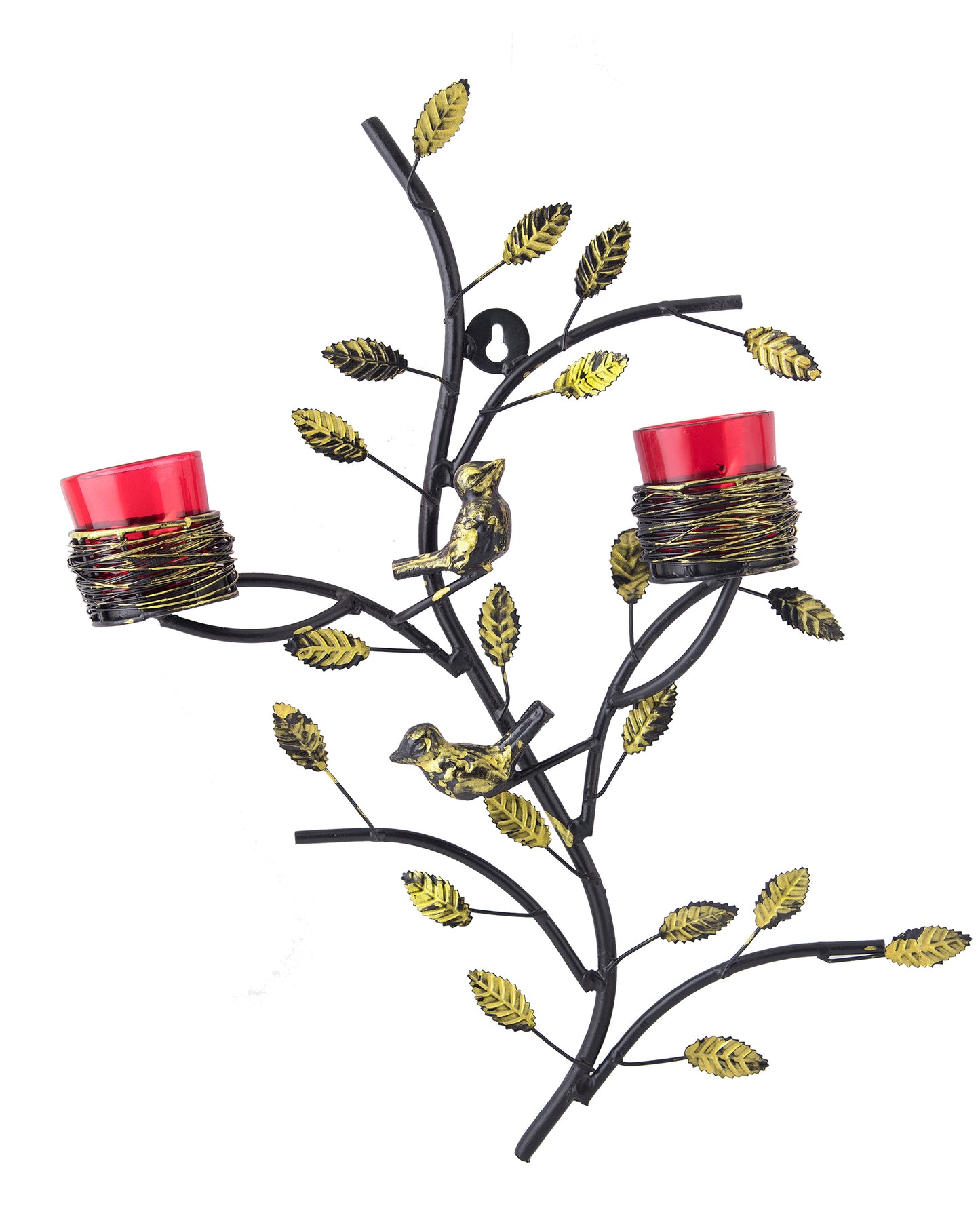 Tree with Bird Nest Votive Stand Blue, Wall Candle holder and Tealight candles