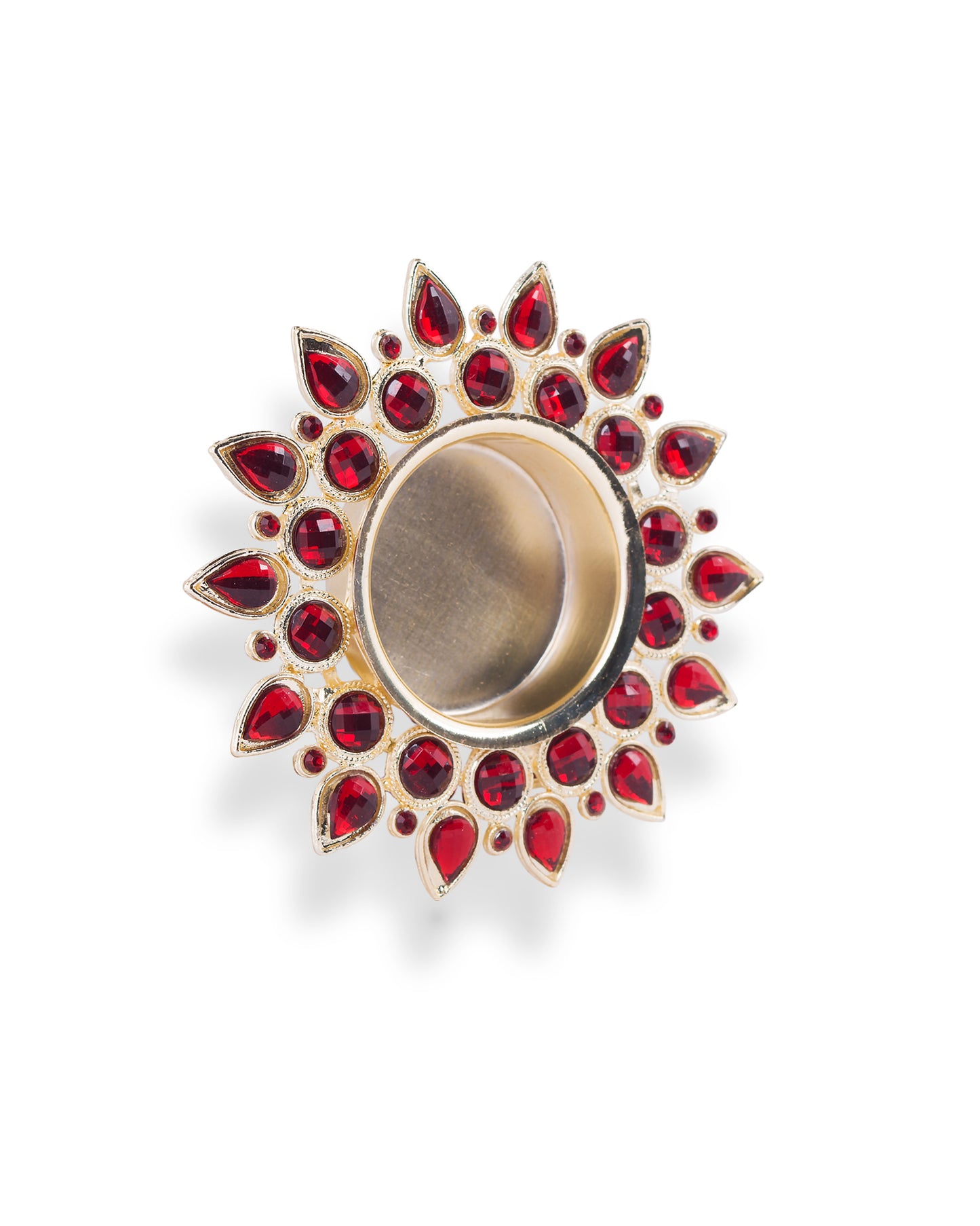 Crystal Diya with T-Light- Set of Four,candle holder stand with free candle